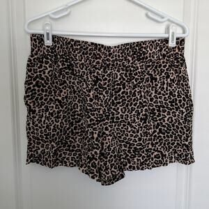 Apt.9 Cheetah Leopard Print Mid-Rise Straight Short Brown Women's Size Medium